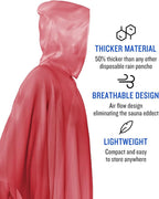 SaphiRose Disposable Rain Ponchos Emergency Clear Poncho - Image 2