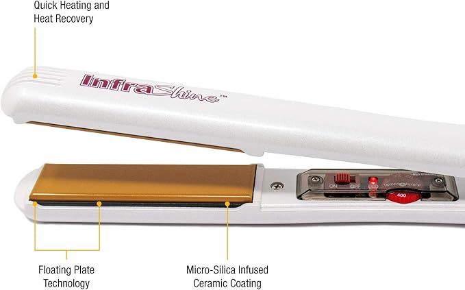 Redline Professional 1" Flat Iron, White Hair Straightener