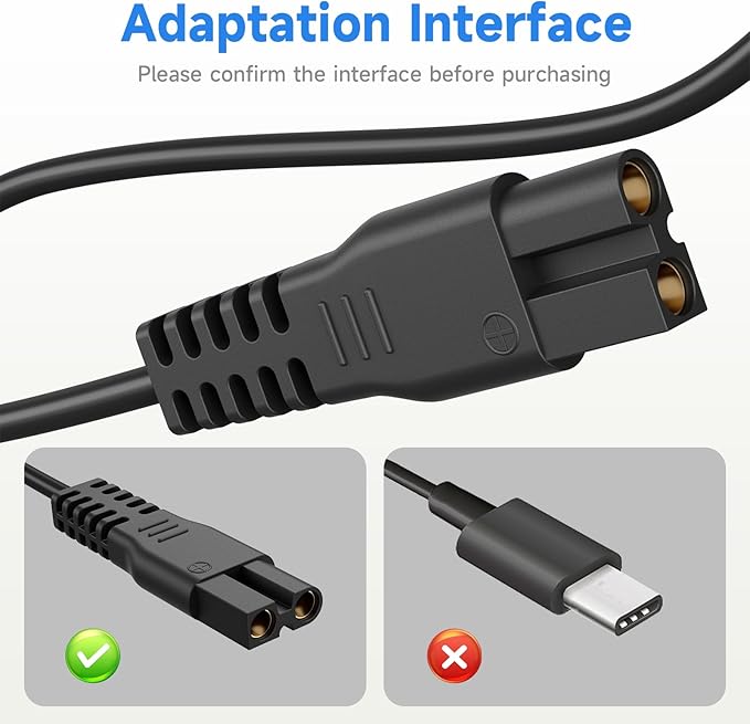 Charger for oneisall Low Noise Dog Clippers 26225202-003DE/P2/X2/X3/C61/N6/A11/X2N5/K52NTS Cat Hair Trimmer Charger Cord Dog Grooming Kit