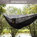 Camping Hammock with Mosquito Net (Black&grey / X-Large)