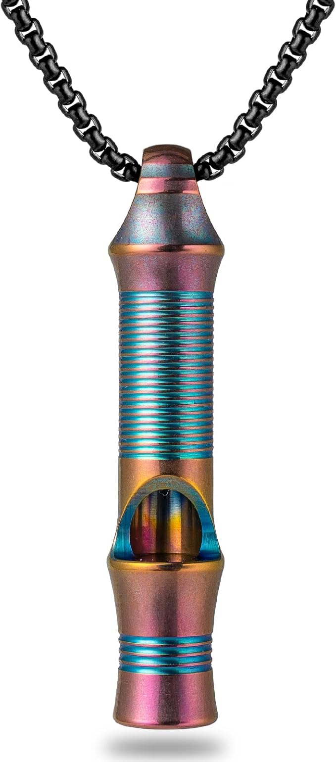 TISUR Titanium Emergency Whistle, EDC Safety Whistles Necklace Loud up to 120db by TISUR