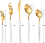 Matte White Gold Silverware Set, 40-Piece Stainless Steel Flatware Set - Image 2