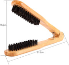 Professional V Shaped Hair Straightener Clamp Brush,Styling Tools Boar Bristle Double Sided Brush Comb Clamp, Styling Comb Hairdressing Tool