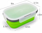 Green Food Grade Silicone Lunch Container Bento Box, Collapsible Food Storage - Image 2
