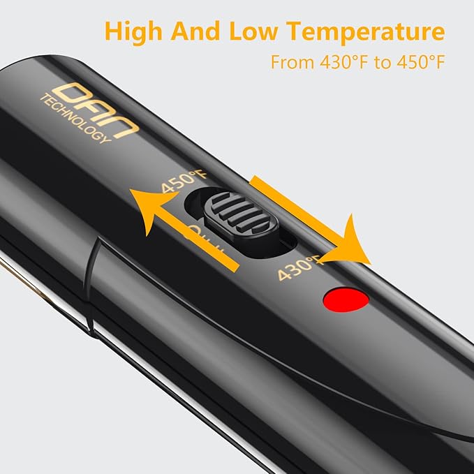 DAN Technology hot Comb Electric for Wigs,450℉Small hot Comb for Edges,Low and high Temperatures, Hair straightening Comb for Black Hair,Portable & Dual Voltage for Travel & Home…
