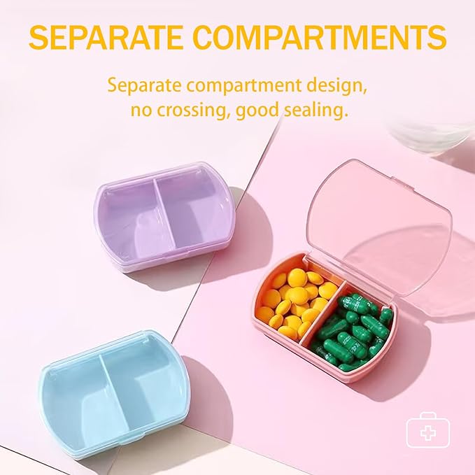 2PCS Small Pill Case Travel Pill Box Cute Pill Organizer - Image 7