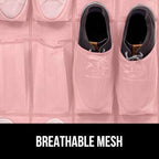 GORILLA GRIP Over the Door Shoe Organizer, 24 Large Breathable Mesh Pockets - Image 5