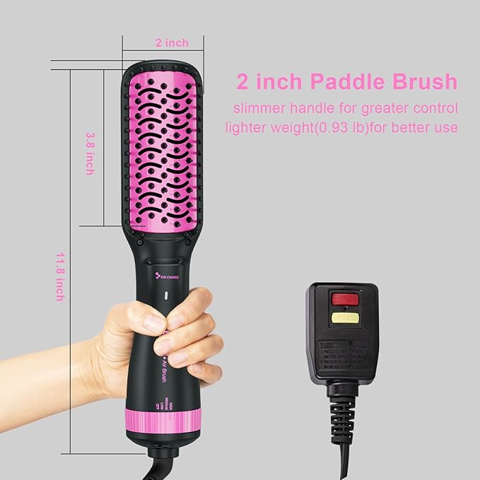 DAN Negative ion Hair Dryer Brush,Paddle Brush Blow Dryer,BlowDryerBrush,HairDryerBrush,Straightener Brush,BrushBlow dryers for Women