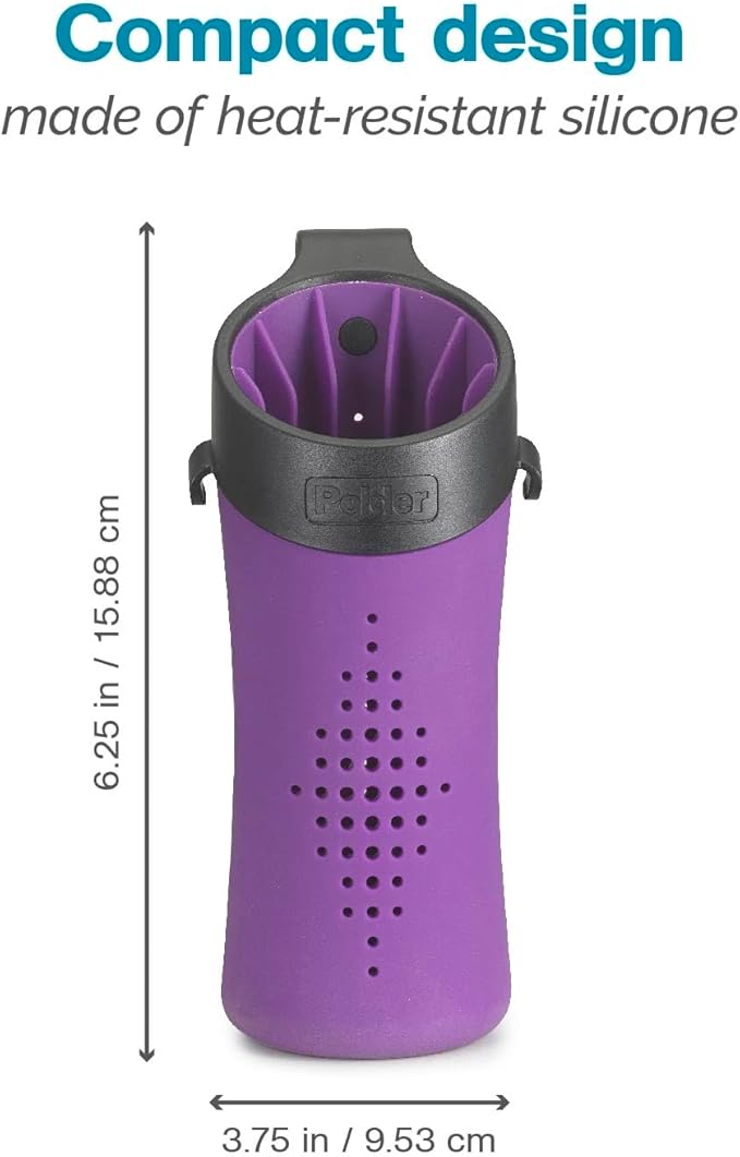Polder High-Heat Silicone Hot Sleeve Cover for Flat Iron, Curling Iron, Hair Straightener, Portable Travel Pouch for Hot Hair Styling Tools, Organizer Sleeve for Travel or at Home Use, Purple