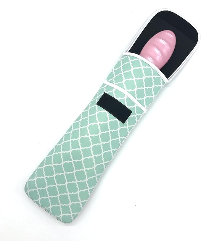 Wanty Hair Straighteners Case with Fastener - Neoprene Curling Iron Holder Flat Iron Curling Wand Travel Cover Case Bag PouchShield Curling Iron Cover - Flat Iron Travel Pouch (Green)
