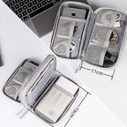 Electronic Organizer Travel Cable Accessories BagPouch Portable Waterproof Storage Bag Electronic Organizer Case for Cable (Light gray)
