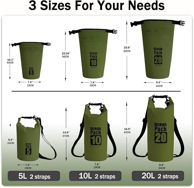 Dry Bag Waterproof Backpack 5L/10L/20L/30L Roll Top Waterproof Bag, Floating - Image 2