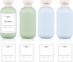 6.8 oz Plastic Travel Shampoo Bottles, Refillable Flip Cap Squeeze Bottles by UMETASS