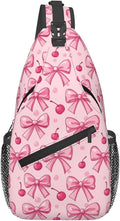 SUPLUCHOM Sling Bag Pink Bows Cherry Hiking Daypack Crossbody Shoulder Backpack by SUPLUCHOM