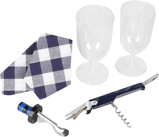 ALLCAMP Wine Tote Bag with Cooler Compartment，Picnic Set Carrying Two Sets of - Image 6