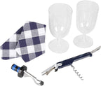 ALLCAMP Wine Tote Bag with Cooler Compartment，Picnic Set Carrying Two Sets of - Image 6