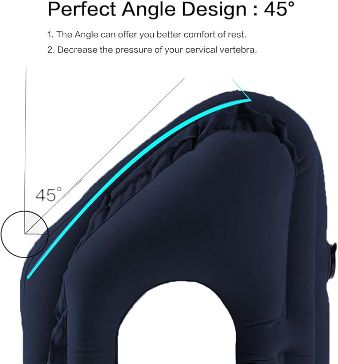 Inflatable Travel Pillow for Airplane, Inflatable Neck Air Pillow for Sleeping - Image 5