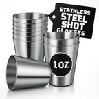 VIKROM 15 Pcs Stainless Steel Shot Glasses - 30ml Tiny Metal Shot Glasses by VIKROM