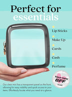 Clear Makeup Bag Zipper Pouch, Transparent Cosmetic Case Organizer, TSA - Image 3