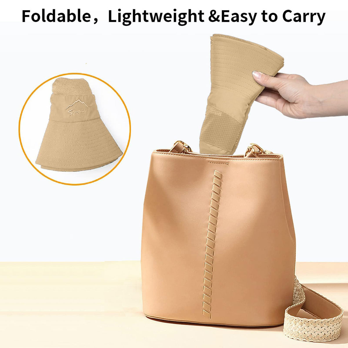 Sun Hats for Men Women Fishing Hat UPF 50+ Breathable Wide Brim Summer UV Protection Hat (Khaki)