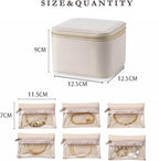 Jewelry Box Organizer for Women, Small Jewelry Travel Case, Leather Travel - Image 7