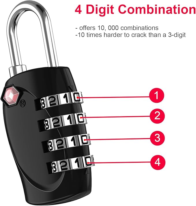ZHEGE Luggage Locks TSA Approved, Zipper Locks - Image 4