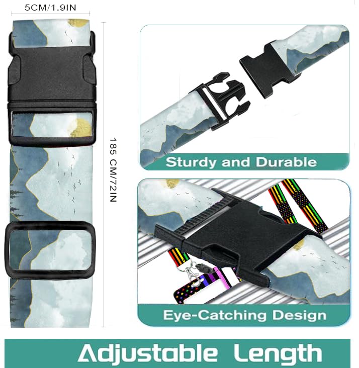 Luggage Straps for Suitcases Travel Belt Accessories (Cute Drawing Mountain)