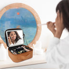Travel Makeup Bag with LED Mirror Travel Makeup Organizer with 3 Lighted - Image 9
