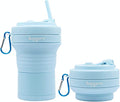 Collapsible Cup with Reusable Straw – 18 Oz, Portable Travel Mug, Leak-Proof by HANARA