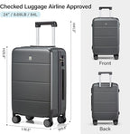 Hanke 24 Inch Checked Luggage - Image 2