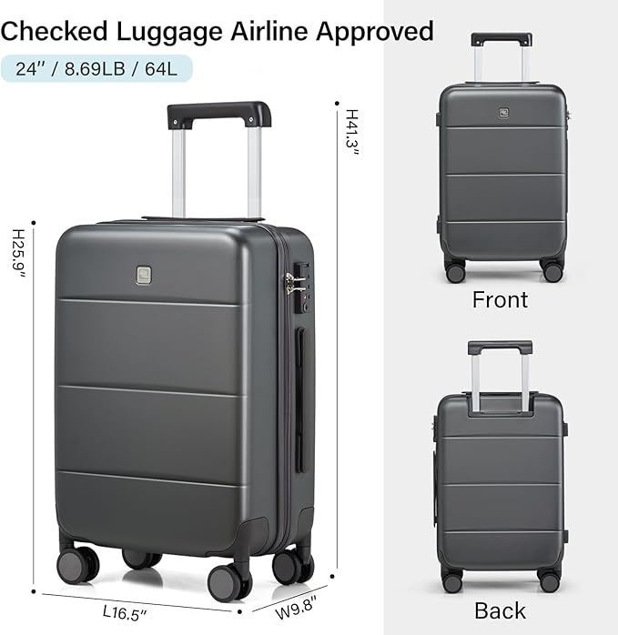 Hanke 24 Inch Checked Luggage - Image 2