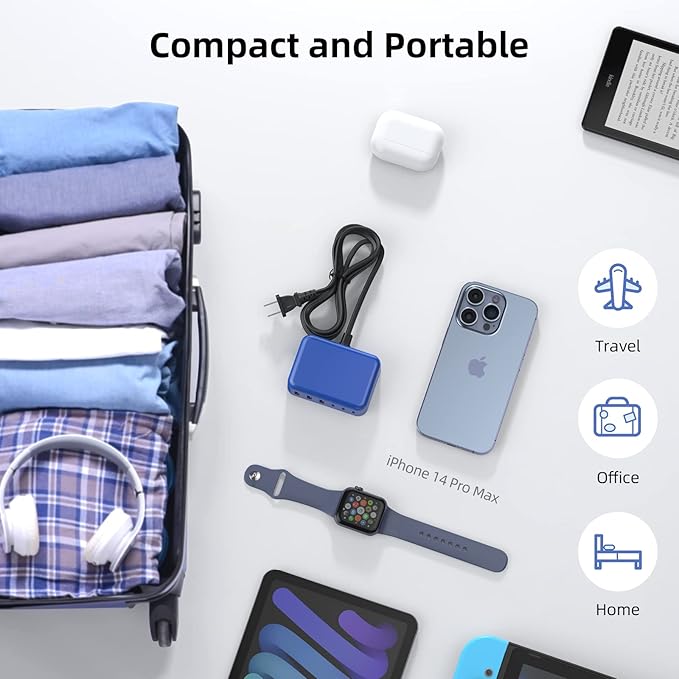 USB C Charger Block, 100W GaN 6 Port PD USB C QC USB A Wall Charger Adapter - Image 5