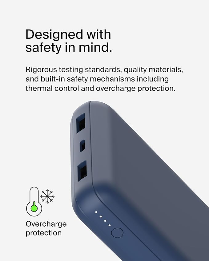 Belkin Portable Charger, USB C Power Bank 20000 mAh w/ 2 USB-A Ports, 15W w/ - Image 10
