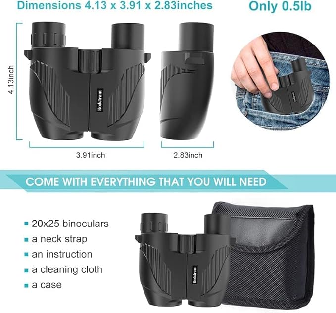 20x25 Binoculars for Adults and Kids, High Power Easy Focus Compact Binoculars - Image 4