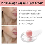 Pink Collage Capsule Face Cream,Moisturizer Capsule Facial Cream,Hydrating Night Face Cream Skincare 4.9 OZ