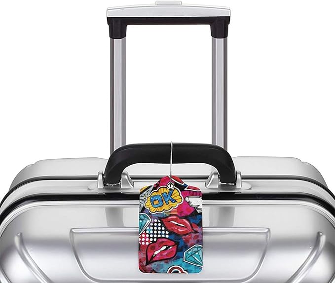 2 Pack Funny Luggage Tags with Red Lips Pattern - Image 6