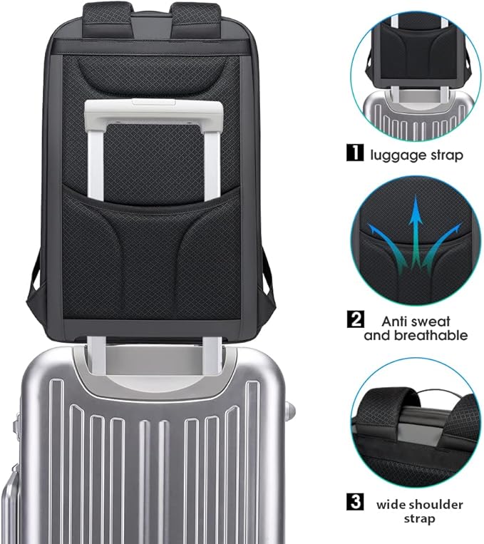 BANGE Anti Theft Backpack，Smart Business Laptop Fits 15.6 Inch Notebook - Image 7