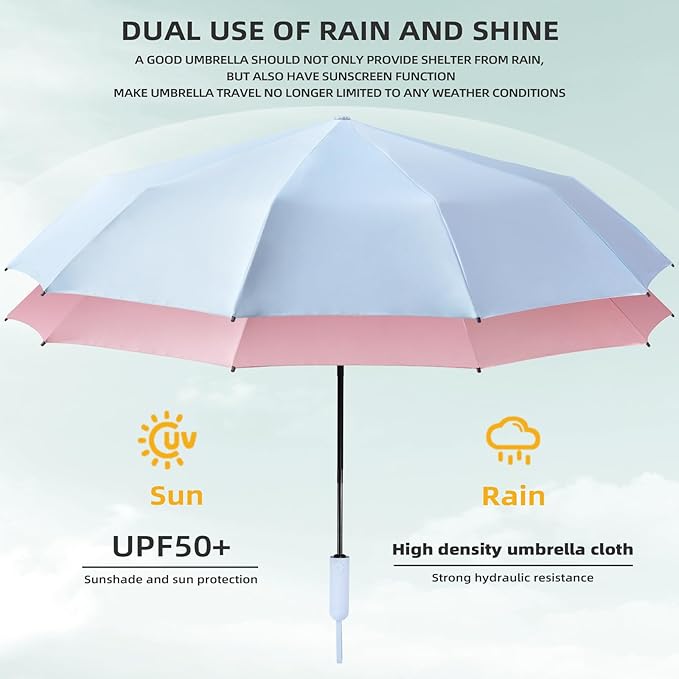 Folding Umbrella Anti-UV Compact Durable Folding Umbrella Auto Open Close - Image 3