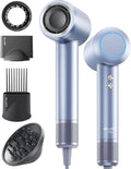 Hair Dryer with Comb & Diffuser Attachment for Curly Hair, PLUZZ 200M Negative Ionic Blow Dryer Brush, High-Speed Brushless Motor Hairdryer Fast, Portable Travel Hair Dryers Quiet, Women/Men/Kids