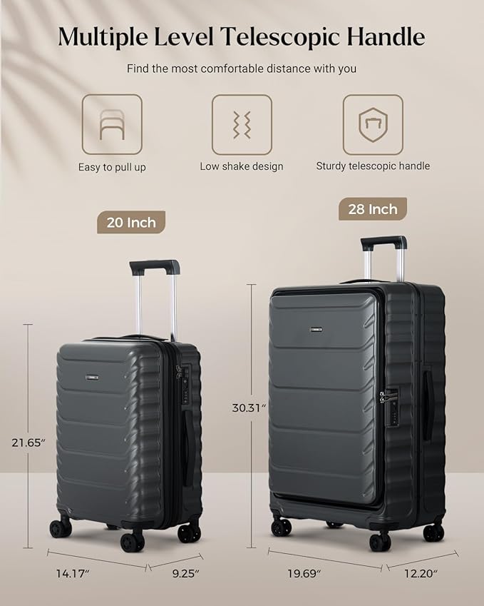 Luggage Sets 2 Pieces, 20/28 Inch PC Hardshell Suitcase - Image 9