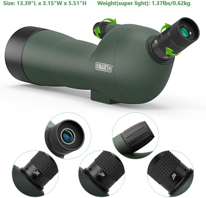 Emarth 20-60x60 Angled Spotting Scope - Image 6