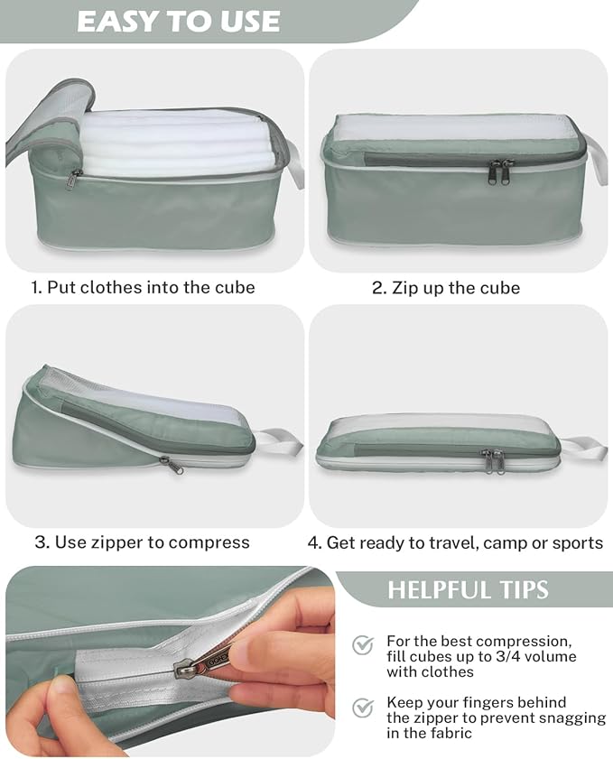 Gonex 8 Set Compression Packing Cubes - Image 4