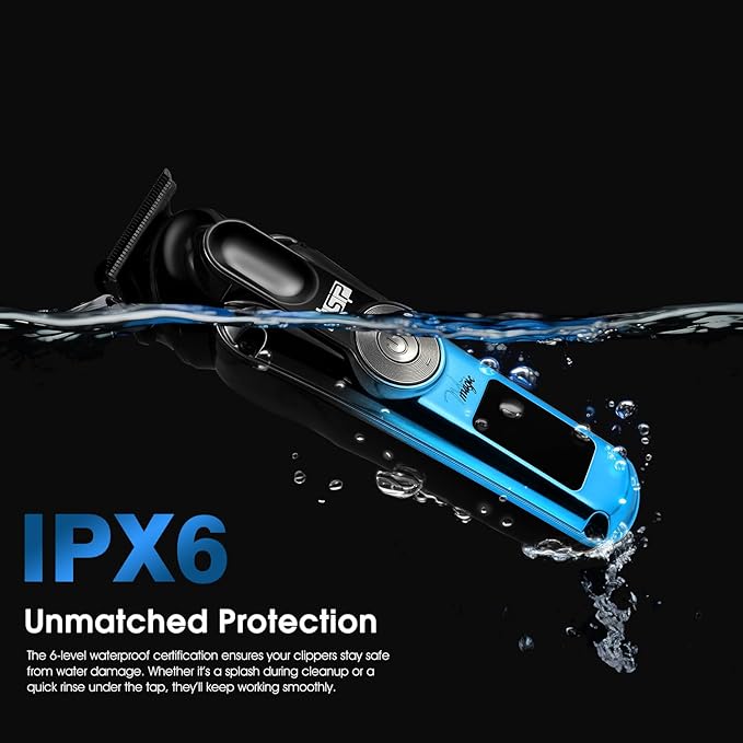 DSP Men's Grooming Kit, Beard Trimmer for Men, Nose Trimmer, Body Trimmer, Foil Shaver, T-Blade, Mustache, Cordless Hair Trimmer, IPX6 Waterproof,2 Speeds Adjustable, Gift for Men (Blue)