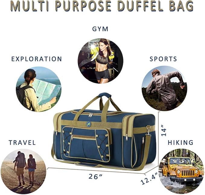 Travel Duffle Bags for Men 26" Weekender Over Night Carry On Bag Lightweight - Image 6