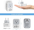 TESSAN 2 Pack Type E F Plug Adapter USB C, Germany France Power Adaptor - Image 5