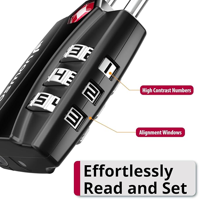 Fosmon Luggage Locks TSA Approved 6 Pack, Suitcase Locks - Image 5