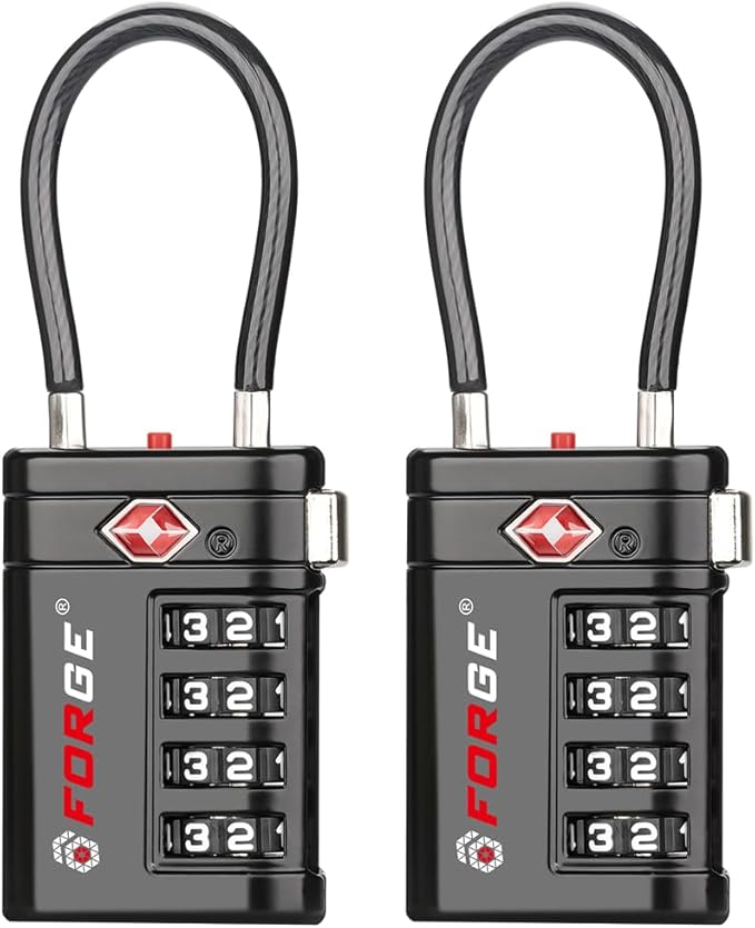 Forge TSA Approved Luggage Locks 4 Digit Combination TSA Travel Locks by Forge
