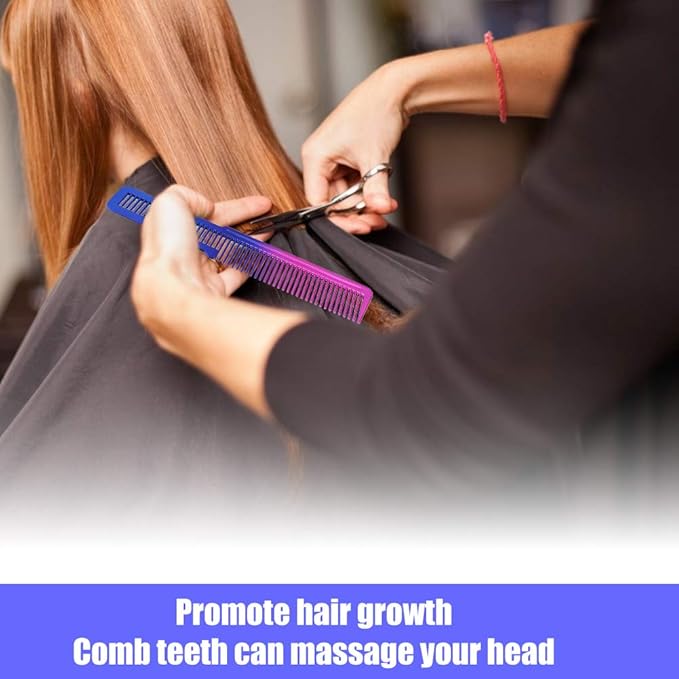 Hair Styling Comb, 2-in-1 Cutting Styling Comb Carbon Teeth Hairdressing Tool for Precision Cutting, Sectionin Detangling Black Salon Comb for Men, Women Kids Home Use