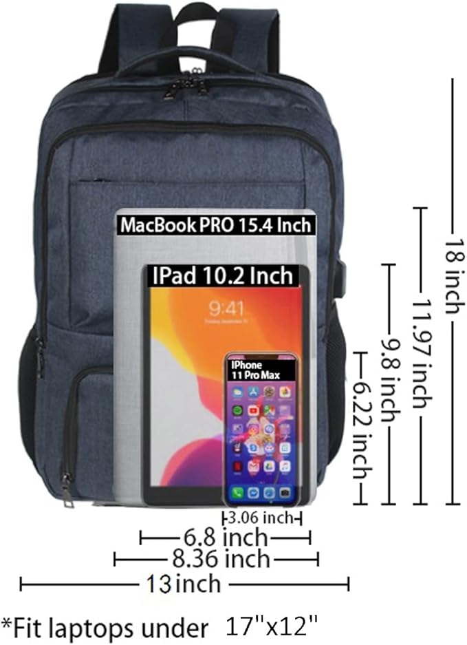 Laptop Backpack Fits 17 Inch Computer, Bussiness Travel Backpack - Image 4