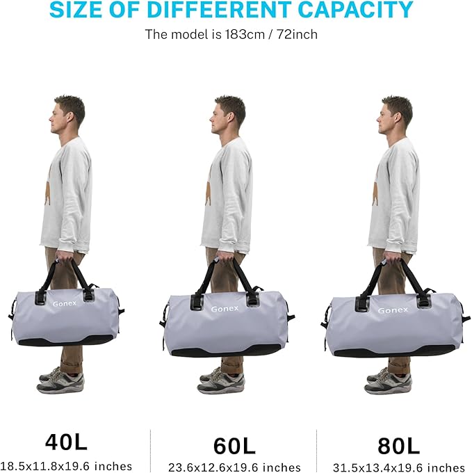 Gonex 40L 60L 80L Extra Large Waterproof Duffle Travel Dry Duffel Bag Heavy - Image 5